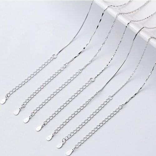 100% 925 Sterling Silver Chain Women Fashion Charm 925 Silver Necklace Basic Chain Jewelry Dropship Wholesale 0.6mm