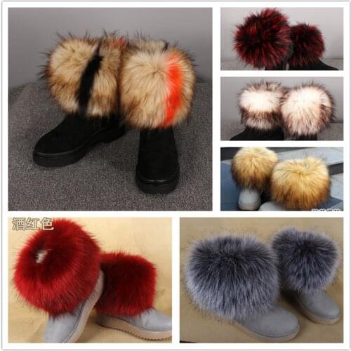 Winter Faux Fur Snow Boot Cuffs Festival Fluffy Leg Warmers Russian Furry Ankle Cuffs Luxury Elastic Boots Cover for Chirstmas