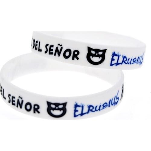 1PC Elrubius Silicone Bracelet Ink Filled Color Youth Size White