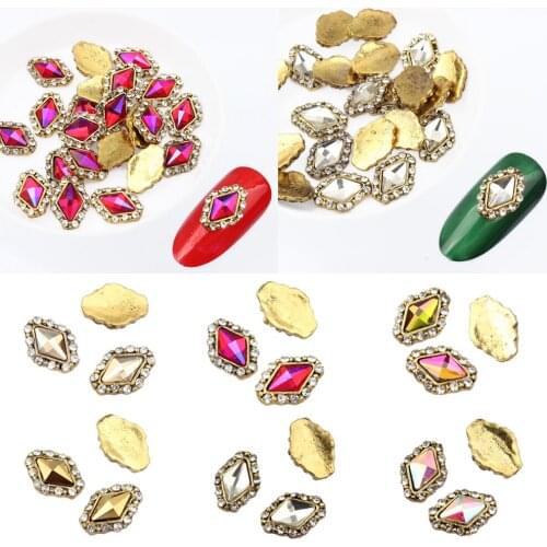 10Pcs/Lot Nail Art Decorations 3D Charm Crystal Strass Nail Jewelry Accessoires Korea Style Alloy Rhinestones