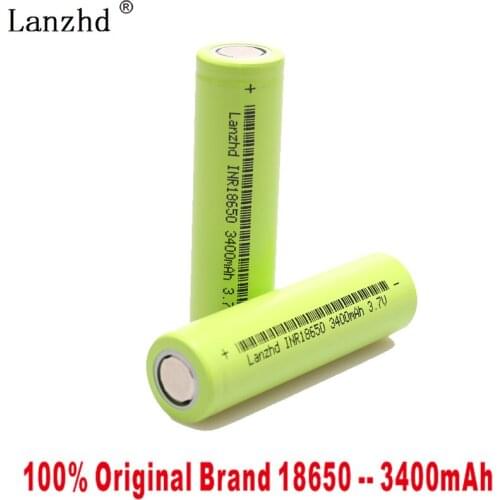 2pcs 2019 100% New Original INR18650 3.7v 3400mah 18650 Lithium Rechargeable Battery For Flashlight batteries Li ion 18650