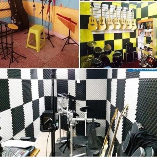 25x25x4cm High Density Flame Retardant Sound Insulation Cotton KTV Studio Piano Drum Room Indoor Wall Silencer Soundproof Sponge
