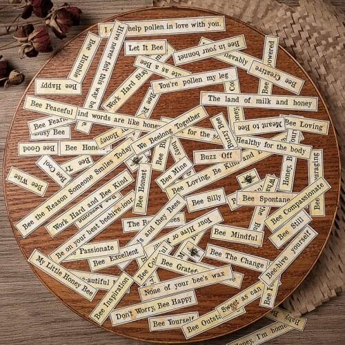 76Pcs Vintage Inspirational English Phrase Stickers DIY Scrapbooking Bottom Collage Phone Computer Diary Decoration Sticker