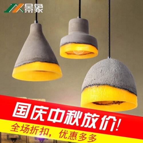 American style retro cement lights, restaurant chandeliers, three single head candles, creative personality, industrial wind fix