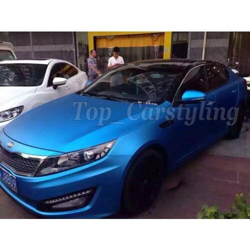 Color Aluminum Blue Matte Chrome car wrap vinyl foile film for car wrapping Matte crome blue vinyl 1.52x20m/roll / Free shipping