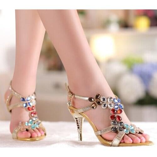 Elegant Shoes Bridal Wedding Dresses Shoe Beaded Rhinestone Open Toe Lady Bridesmaid Summer Cool High Heel Sandals