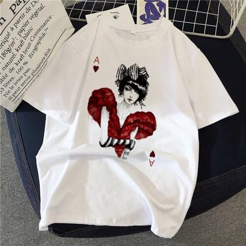 Poker Printing T-shirts Women Summer Clothes Vogue T Shirt Harajuku Graphic Tee Casual Short Sleeve Tops for Women