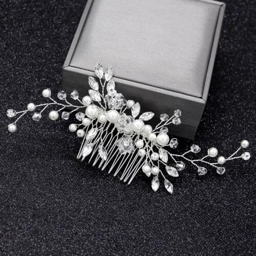 Bride Comb Women Pearl Jewelry Hair Ornaments Bridal Wedding Elegant Headpieces