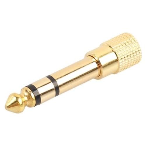 HOT!! Quality 6.35mm Male To 3.5mm Female Microphone Mic Audio Adapter Headphone Plug Mic Microphone Transform Cable Adapter