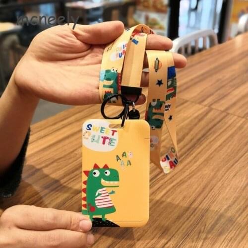 Dinosaur Card Cover Hanging Rope Boys and Girls Creative Key Card Holder Student Bus Access Card Wholesale Manufacturers Direct
