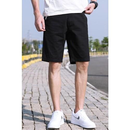 2021 fashion summer cotton shorts mens solid color casual sports shorts moisture wicking fitness jogging shorts for men