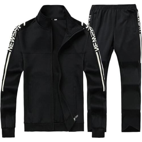 Mens Sportswear Autumn 2 Piece Sets Sports Suit Men Jacket + Pants Sweatsuit Male Jogging Fitness Training Tracksuit Clothing