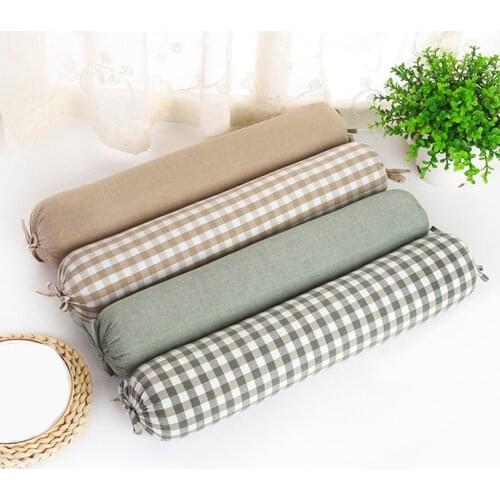 Simplicity Pillowslip Round Shape Comfortable Pillow Case Washed Cotton Bolster Case Modern Home Textile Products Pillow Cover