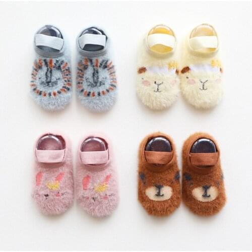 Newborn Baby Socks Floor Non-slip Cotton Cartoon Socks with Bells Toddler Shoes Baby Girl Shoes Boys Soft Cute Boots