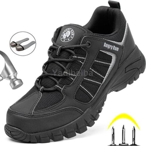 Industrail Work Shoes Men Women Safety Boots Male Steel Toe Men Safety Shoes Male Breathable Work Sneakers Security Boots Unisex