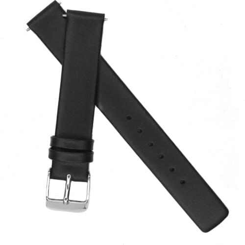 12mm 14mm 18mm 20mm Watch Band Soft Thin Watch Strap Calf Genuine Leather Watchband Belt for Mens Woman Stainless Steel Buckle