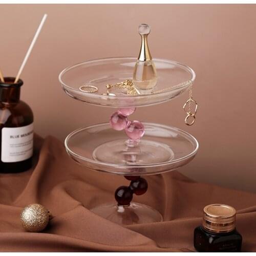 Glass Fruit Plate Afternoon Tea Cake Dessert Display Plate Side DishesSteak PlateRestaurant Hotel Service SuppliesExquisite Gift