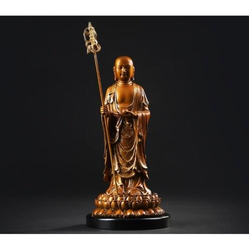 TOP GOOD Ksitigarbha Bodhisattva Buddha # Buddhist disciple HOME family Protection FENG SHUI copper statue 26 CM large size
