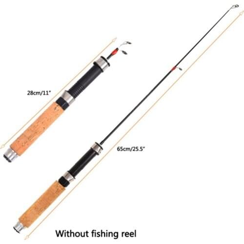 Ice Fishing Rod (Reel) Winter Super Short FRP Fiber Lightweight Retractable Telescopic Pole (Wheel) For Freshwater Saltwater