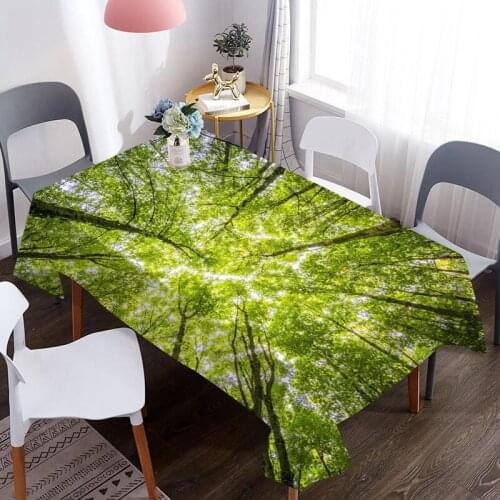 Custom Forest Landscape 3D Table Cover Waterproof And Oil Proof For Decorative Dining Tablecloth For Picnic Blanket Table Cloth