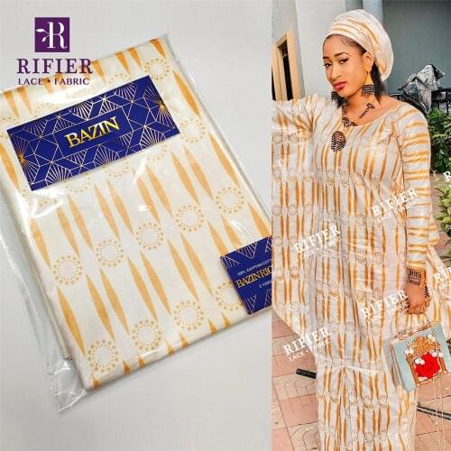 2021 High Quality Senegal Team Bazin Riche Fabrics Gambia Jacquard Style Basin Noble Women Party Dresses Basin Riche Lace Fabric