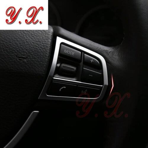 High quality Chrome Interior for BMW Steering wheel buttons covers sticker Trim Decorative for BMW F10 5 series Accessories LHD