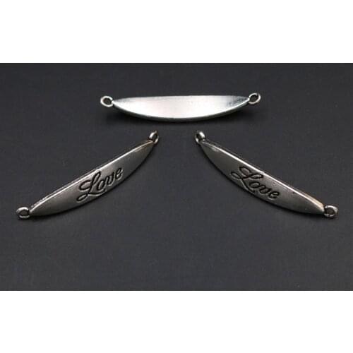 WKOUD 10pcs Silver Color Arch Bridge Shape Love Charm Vintage Bracelet Necklace DIY Metal Jewelry Alloy Connectors 40*8mm A469