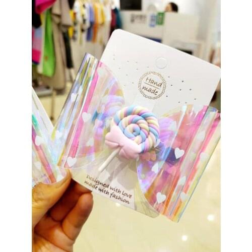 4 inch Thumbelina Lollipop Bows Hairgrip Glitter Hair Bows with Clip Dance Party Bow Hair Clip Girls Hairpins Hair Accessories