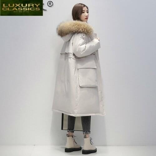 Size Women Clothes Plus Womens Winter Down Jackets and Coats Korean Style Coat Female Jacket Raccoon Fur Collar Clothing WPY893