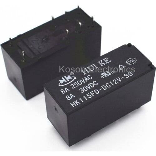 1 Pcs HK115FD-DC12V-SG 8 Pins 12V 8A Relays