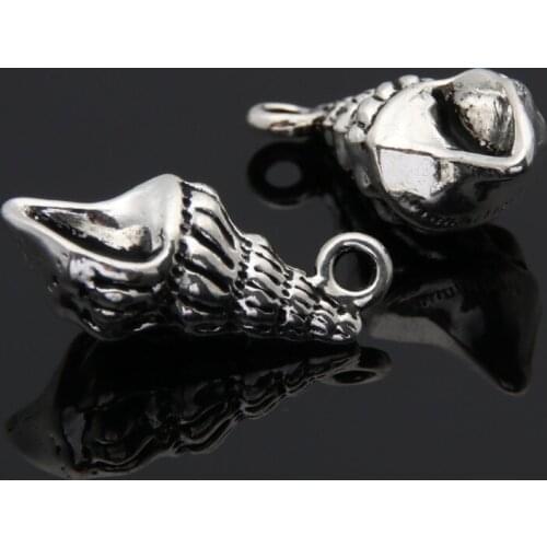 10pcs Silver Color Shell Conch Charms Bohemia Beach Making Necklaces Handcraft Crafting Jewelry Supplies 21x9.9mm A3440