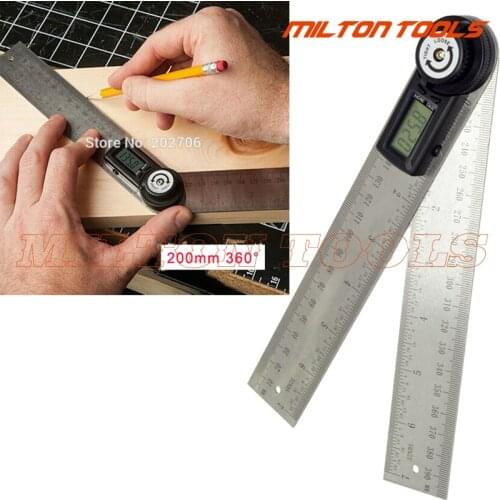 2 in 1 200mm Digital protractor angle finder meter 2Rulers 400mm 360 degree electronic Protractor Inclinometer Goniometer Level