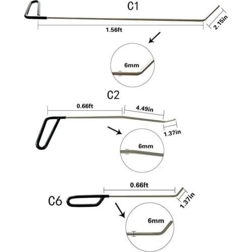 PDR Tools 3PCS Tool Kit - Perfect for Door Dings Hail Repair and Dent Removal - Dent Repair Tool Set (C)