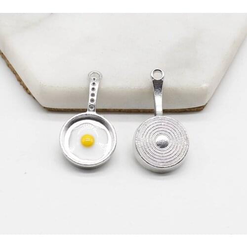 4pcs sex wild jewelry pendant ancient silver egg fried alloy pendant diy accessories