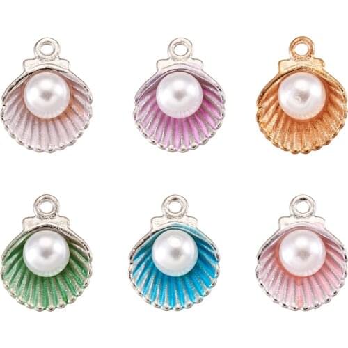 50pcs/lot Enamel Shell Alloy Charm Pendants For Women Earring Dangle Jewelry Making Bracelet & Necklace Handmade Accessories