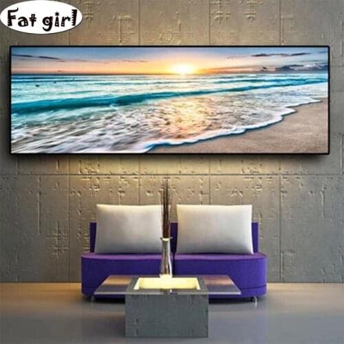 Waves blossoming Diamond Embroidery Art Cross Stitch DIY Diamond Painting full Mosaic Decor Rhinestones Decor