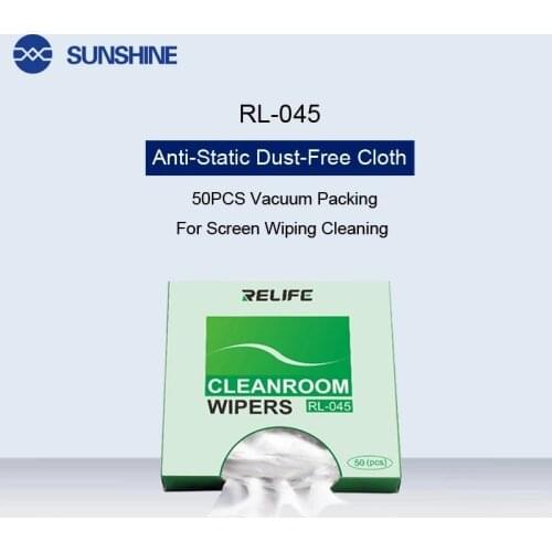 Anti-Static Relife RL-045 Cleanroom Wipers Cloth Drawing Design Vacuum Packing For Phone Screen Mainboard Clean Tool 50pcs