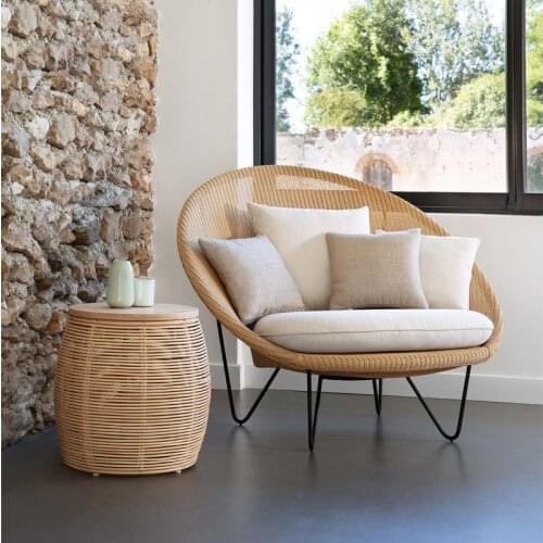 Balcony Rattan Small Sofa Chair Outdoor Lazy Round Lounge Single Nordic Bedroom