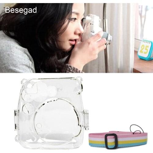 Besegad Protective Case Cover Shell Pouch for Polaroid Fujifilm Instax Mini 9 8+ 8 Instant Cameras Clear coque capa caso fundas