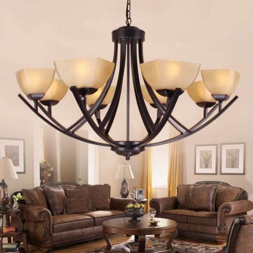 Free Shipping Retro Glass Pendant Lamp Beside Lamp For Living Room Chandelier Iron Antique Simple Elegant Pastoral Lamp