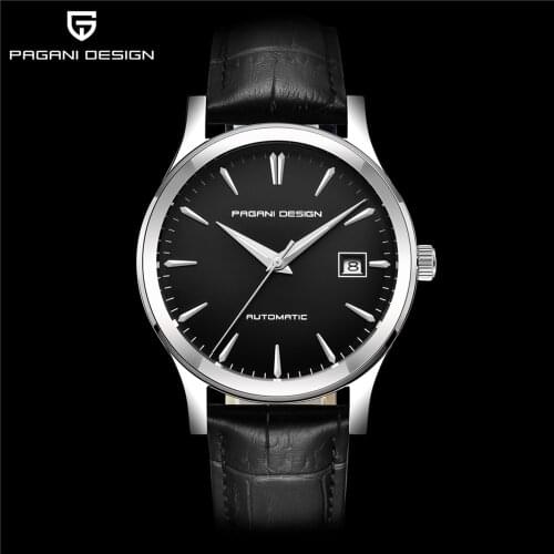 PAGANI DESIGN Mens Automatic Watch Top Brand Stainless Steel Mechanical Watch 30M Waterproof Clock Genuine Leather Mens Watch