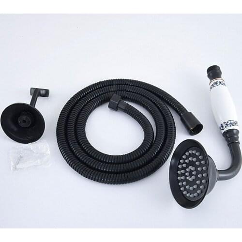Black Oil Rubbed Brass Bathroom Telephone Shape Hand Spray Bracket Handheld Shower head 1.5m Hand Held Shower Head Hose mhh075