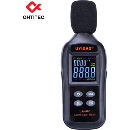 QHTITEC Decibel Meter Range 30-130dB(A) Digital Sound Level Meter MAX Noise Volume Monitor Noise Measurement Data Hold Function