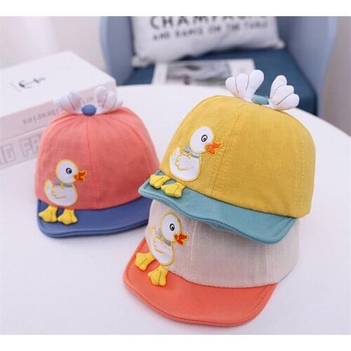 2021 New Spring Summer Cute Duck Baby Hat For Kids Boys Girls Funny Baseball Cap Sport Outdoor Peaked Cap 3-15 Months 1 Years