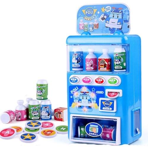 Childrens Simulated Vending Machine Puzzle Drinks Toy Pretend Set for kids