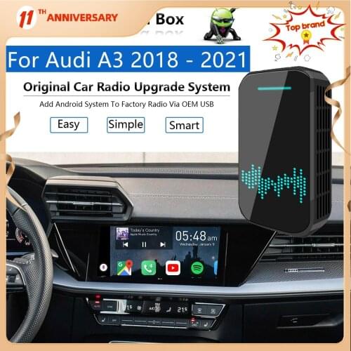 For Audi A3 2018 - 2021 Carplay AI Box Android System Car Multimedia Player Video Wireless Mirror link Auto Radio upgrade Wifi