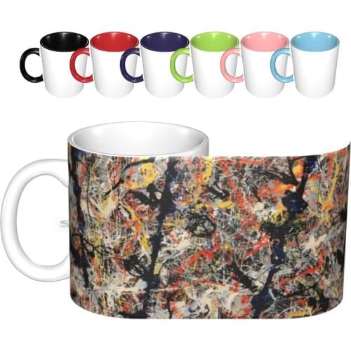 Jackson Pollack | Blue Poles Ceramic Mugs Coffee Cups Milk Tea Mug Jackson Pollack Jackson Pollack Blue Poles Blue Poles