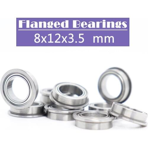 SMF128ZZ Flange Bearing 8x12x3.5 mm 10PCS Double Shielded Stainless Steel Flanged SMF128 Z ZZ Ball Bearings SMF128-2Z SMF128Z