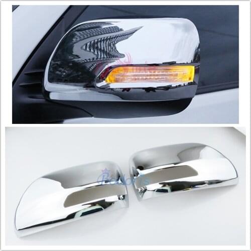Chrome Rearview Mirror Cover Side Wing Cap Shell Case Moulding Trims 2012-2018 For Toyota Land Cruiser 200 LC200 Accessories