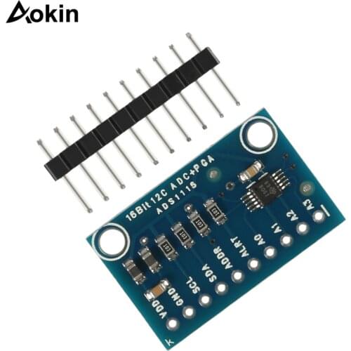 I2C ADS1115 16 Bit ADC 4 channel Module with Programmable Gain Amplifier 2.0V to 5.5V Ultra-Compact Board for Arduino RPi